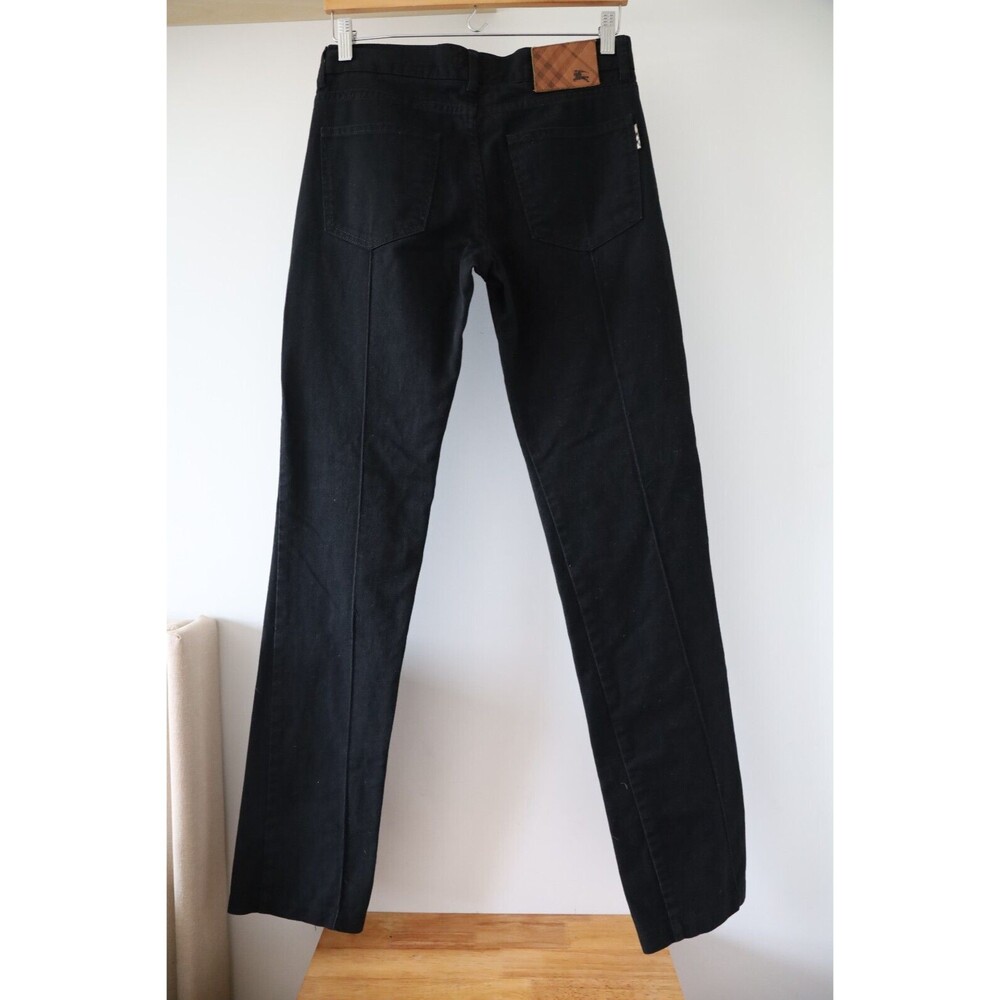 Burberry London Womens Size 6 Black Straight Jeans Pleated Retro Grunge Goth - Picture 2 of 12
